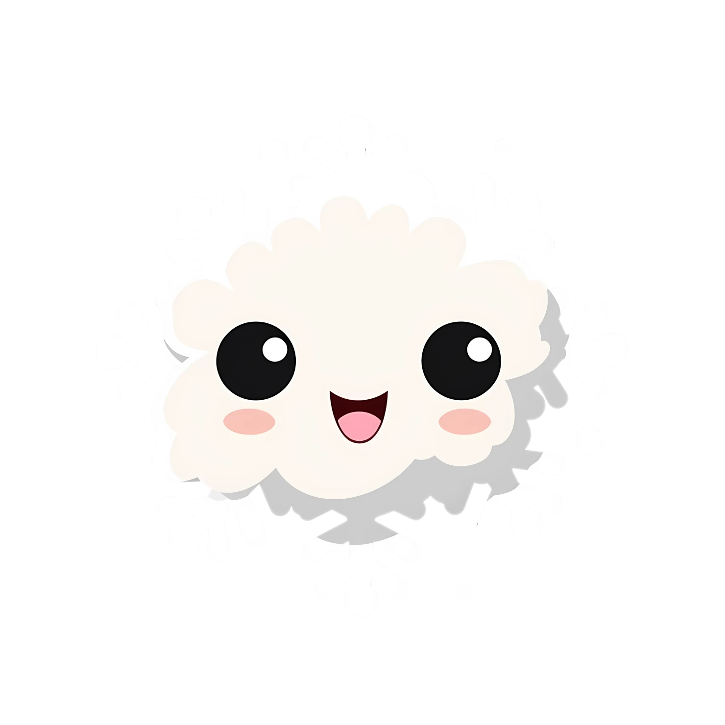 Kawaii snowflake sticker isolated on transparent background #26706