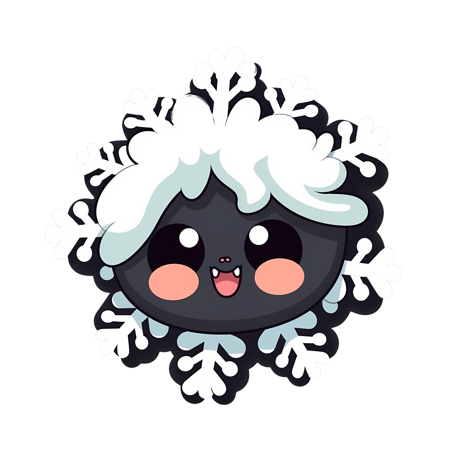 Kawaii snowflake sticker isolated on transparent background #26707