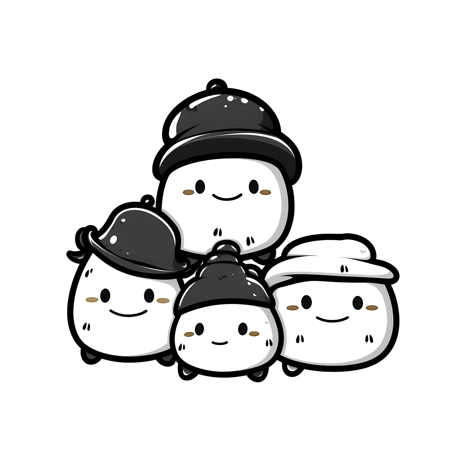 Kawaii snowmen sticker isolated on transparent background #26709