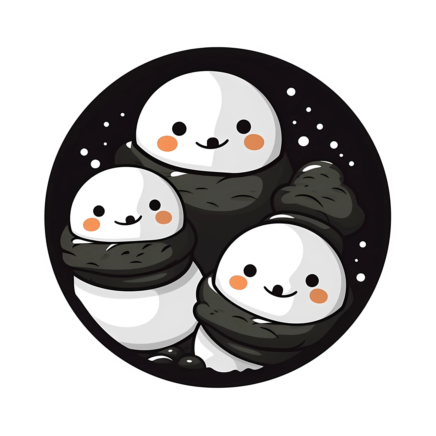Kawaii snowmen sticker isolated on transparent background #26712