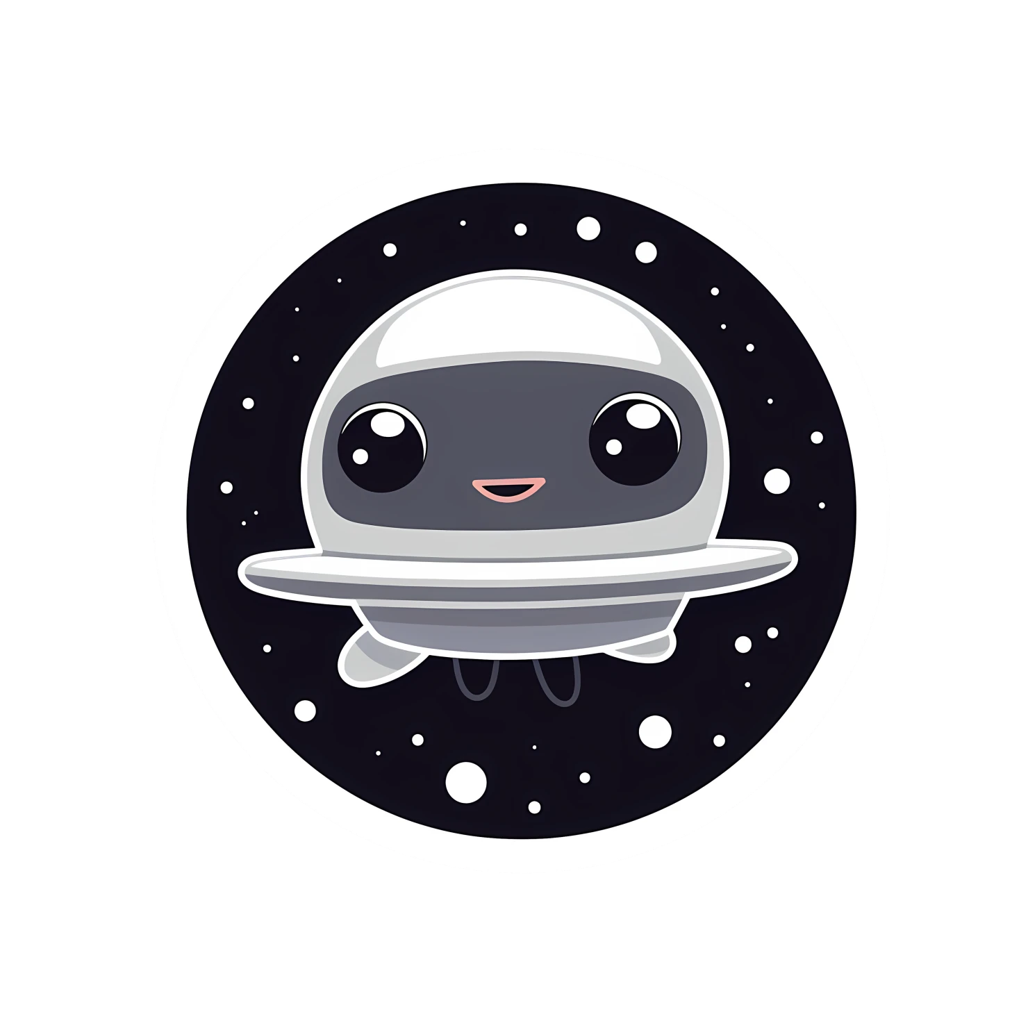 Kawaii spaceship sticker isolated on transparent background #26730