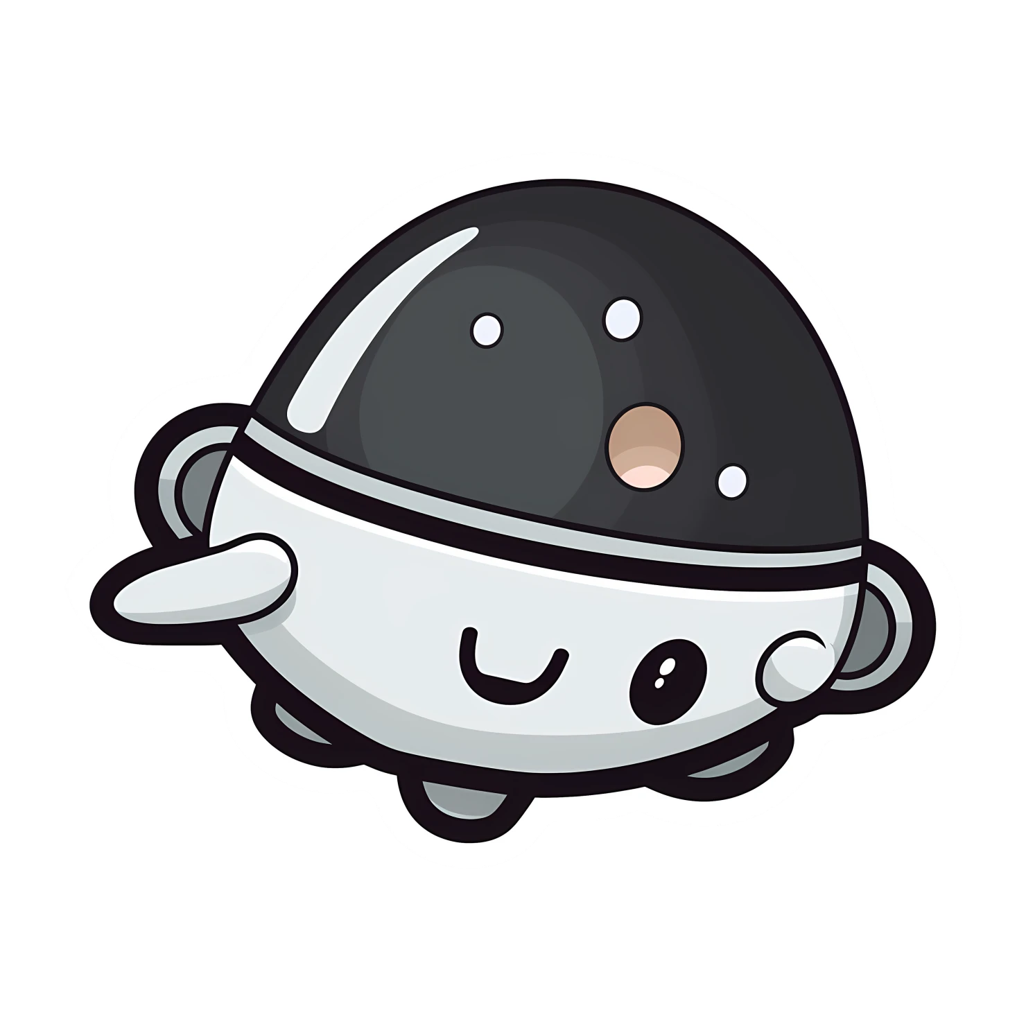 Kawaii spaceship sticker isolated on transparent background #26731
