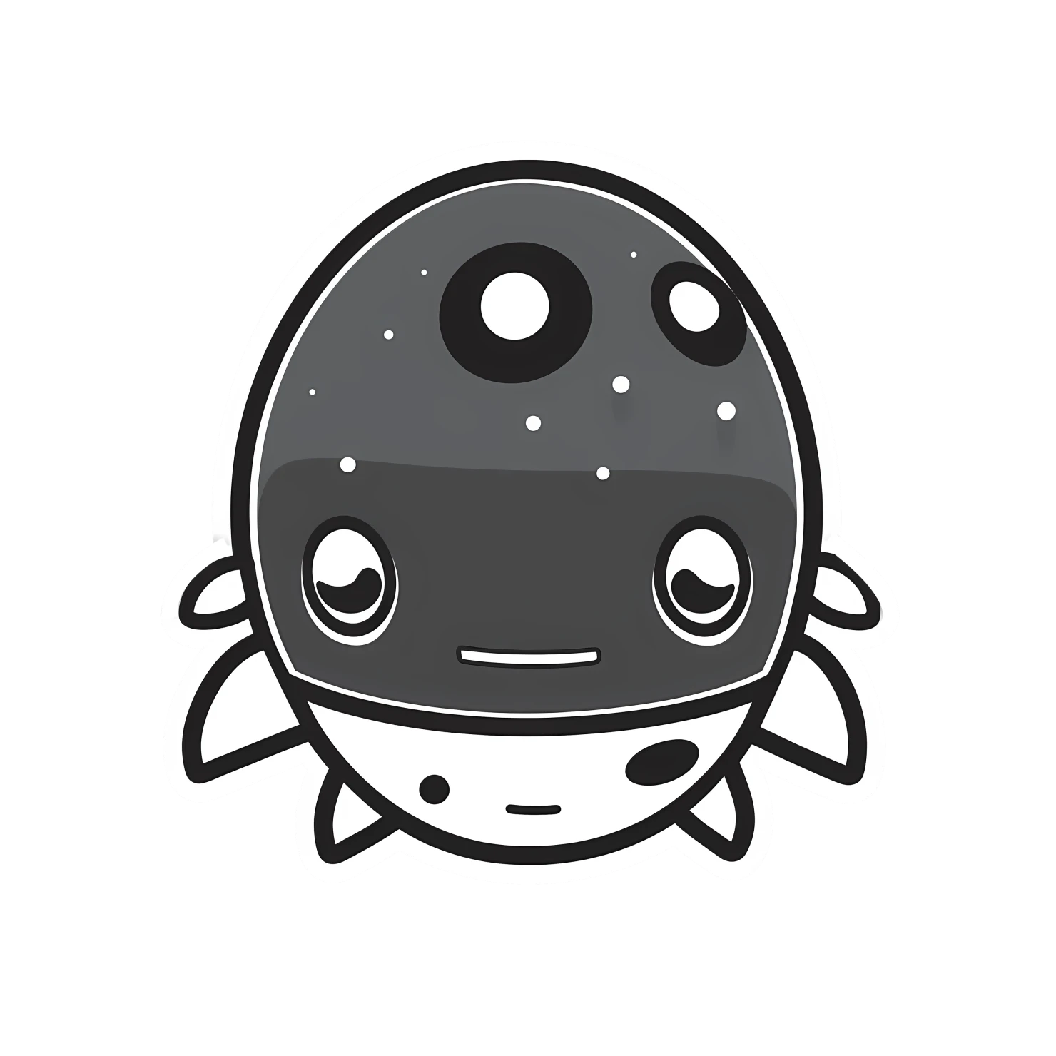 Kawaii spaceship sticker isolated on transparent background #26733