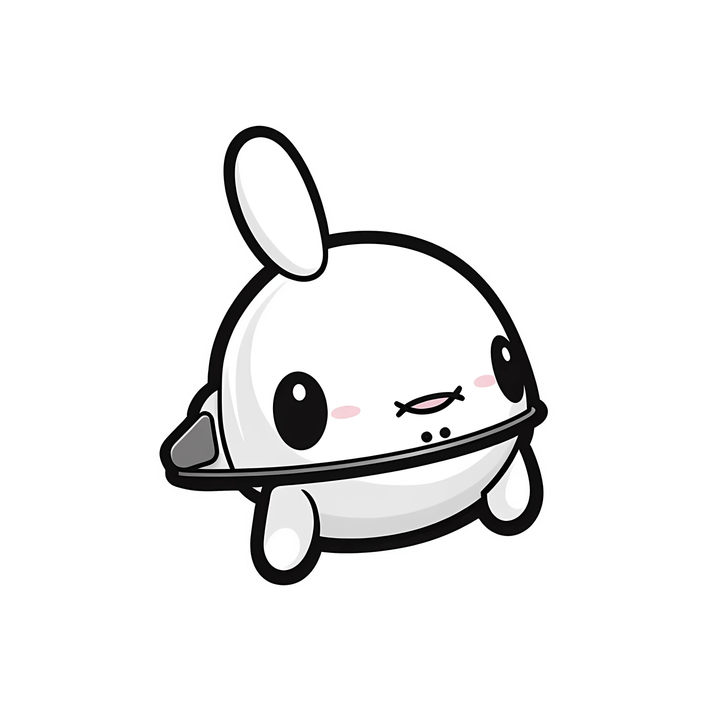 Kawaii spaceship sticker isolated on transparent background #26734