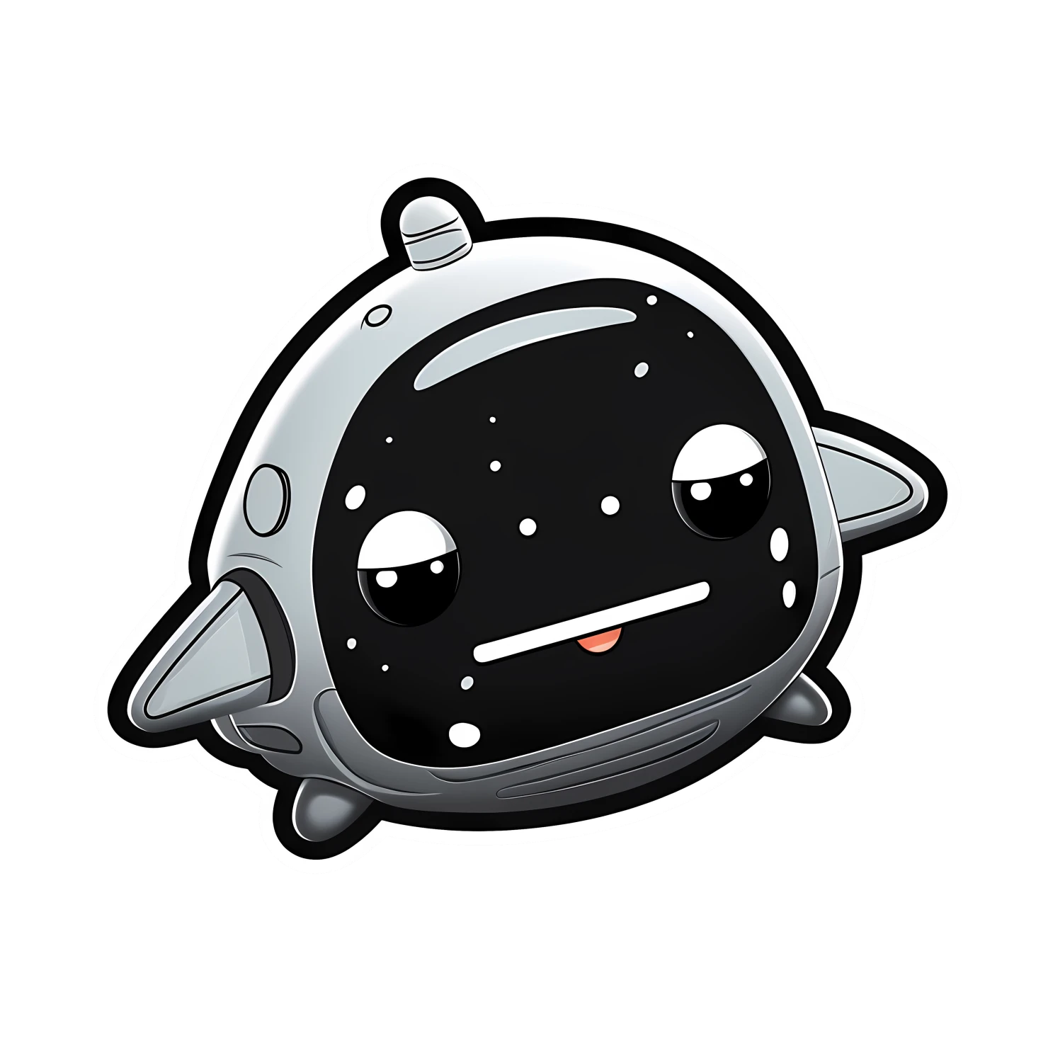 Kawaii spaceship sticker isolated on transparent background #26736