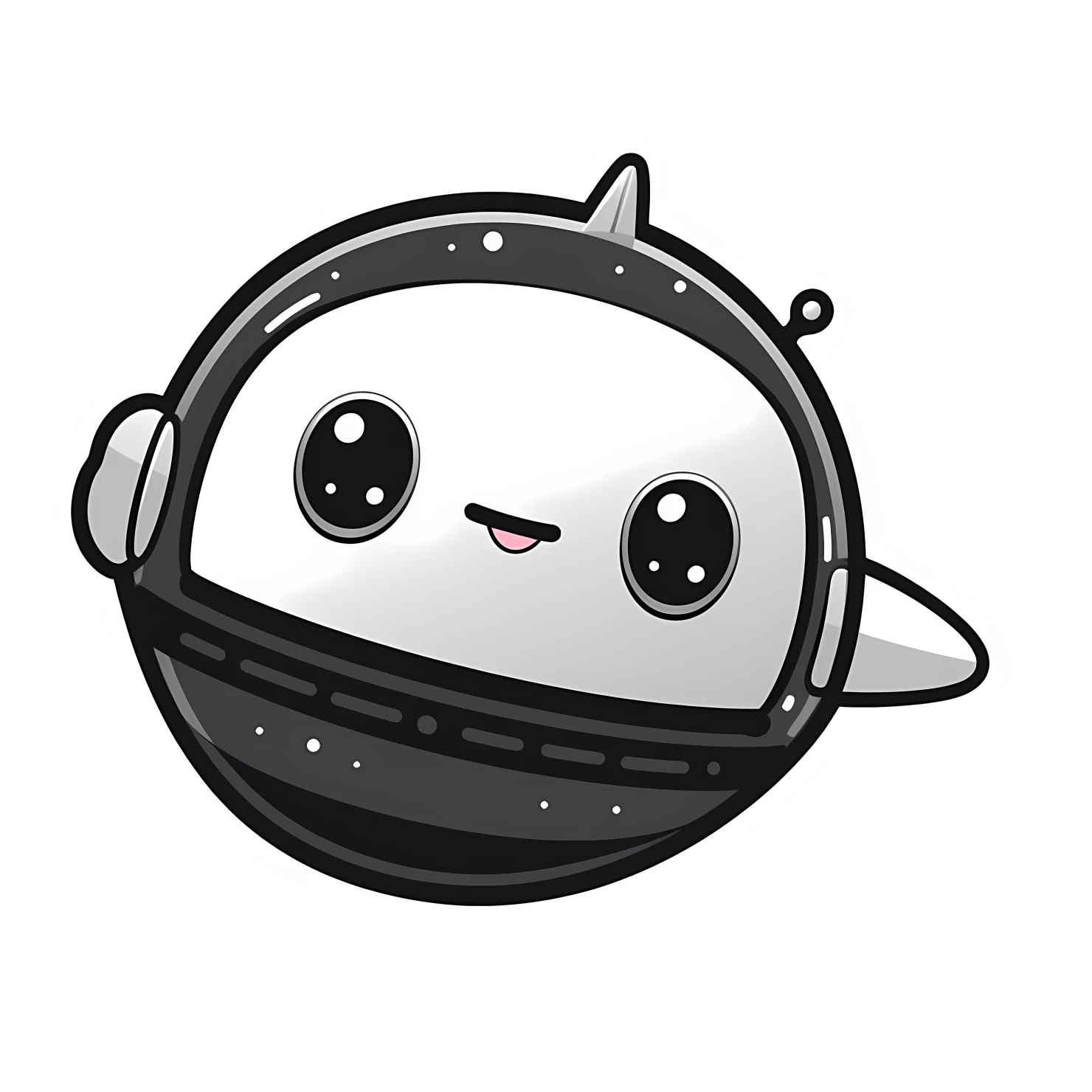 Kawaii spaceship sticker isolated on transparent background #26737