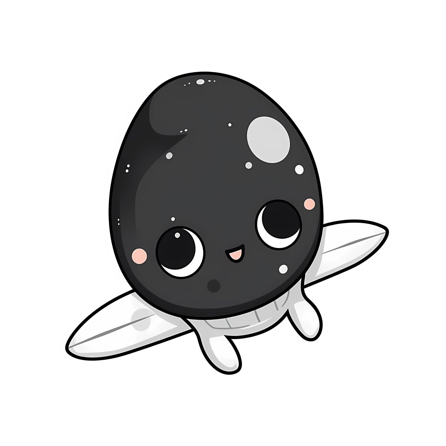Kawaii spaceship sticker isolated on transparent background #26740