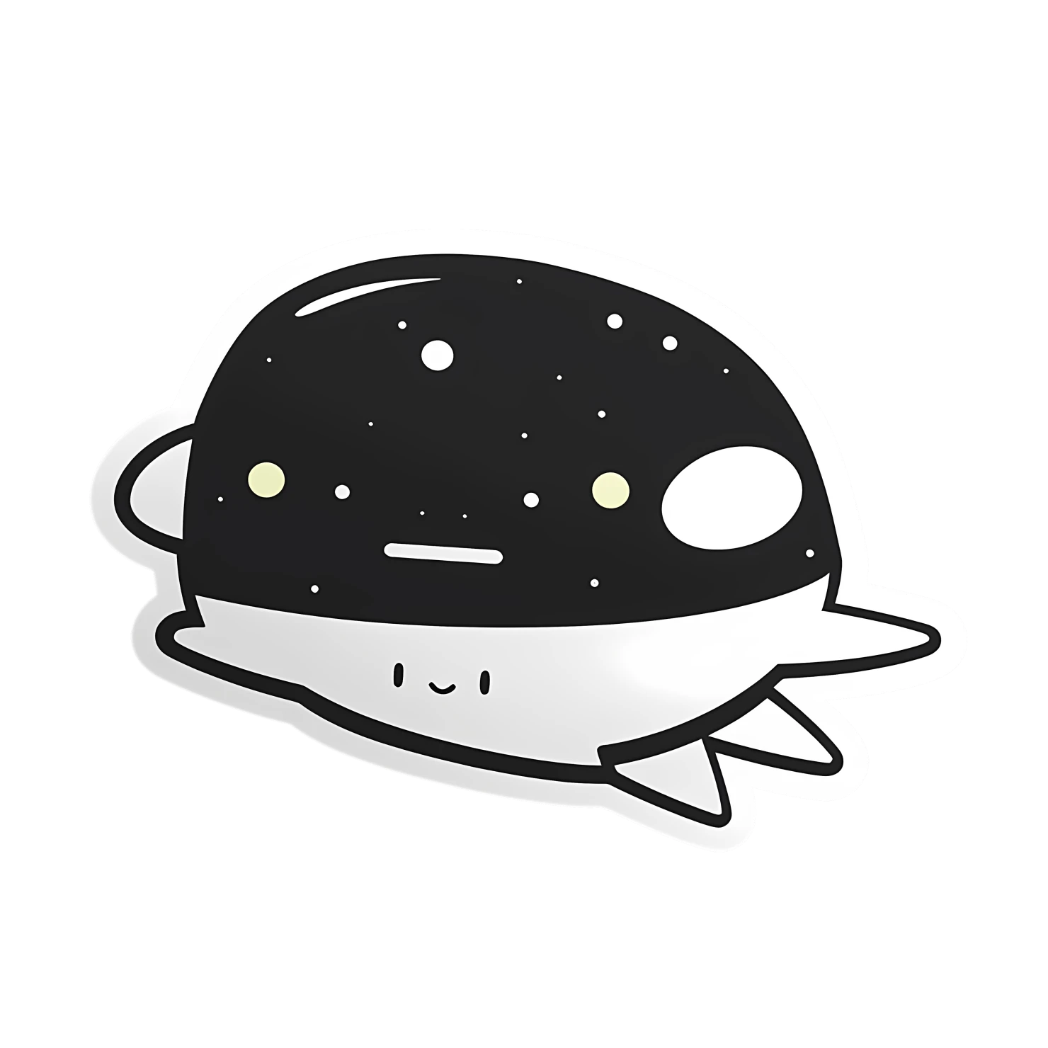 Kawaii spaceship sticker isolated on transparent background #26743