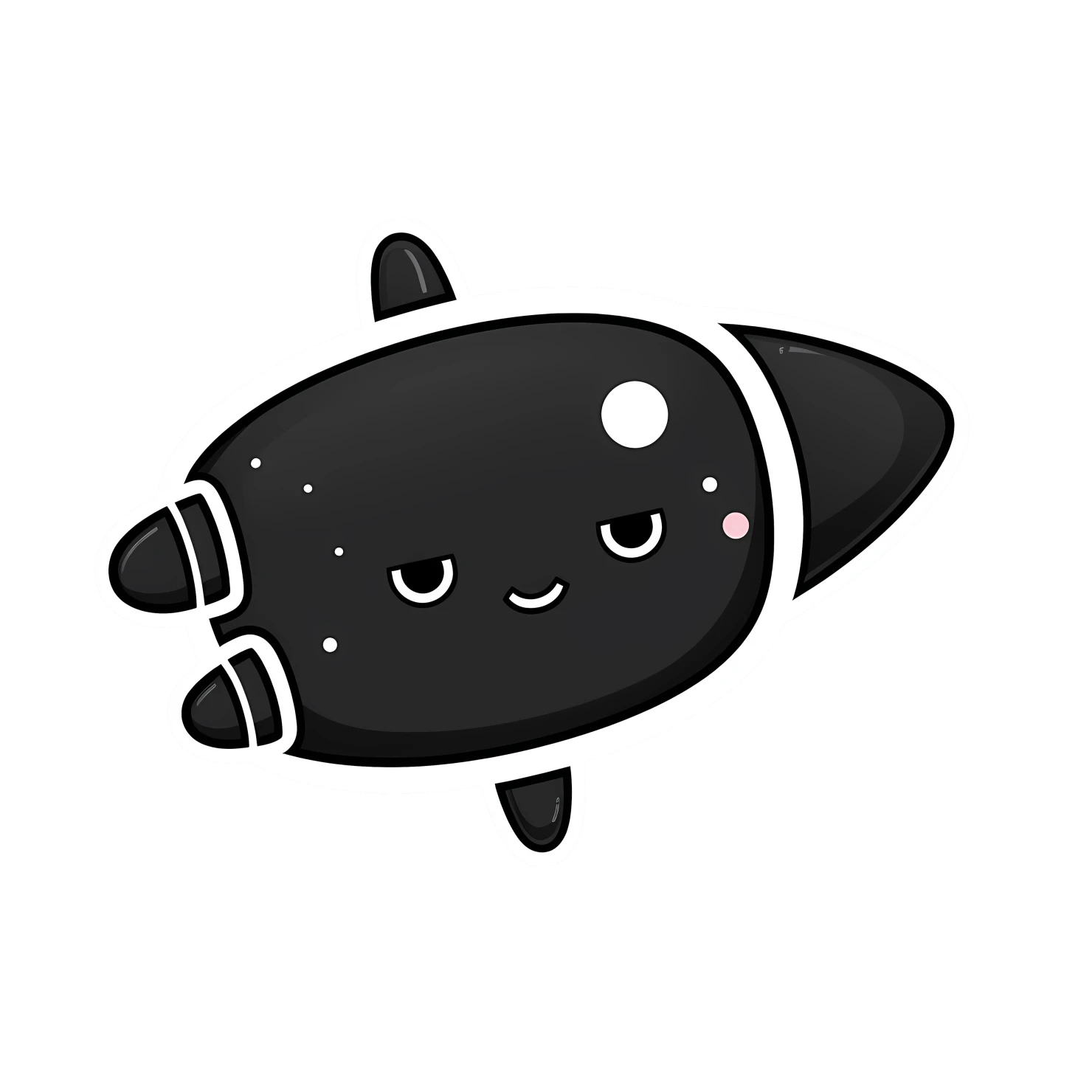 Kawaii spaceship sticker isolated on transparent background #26745