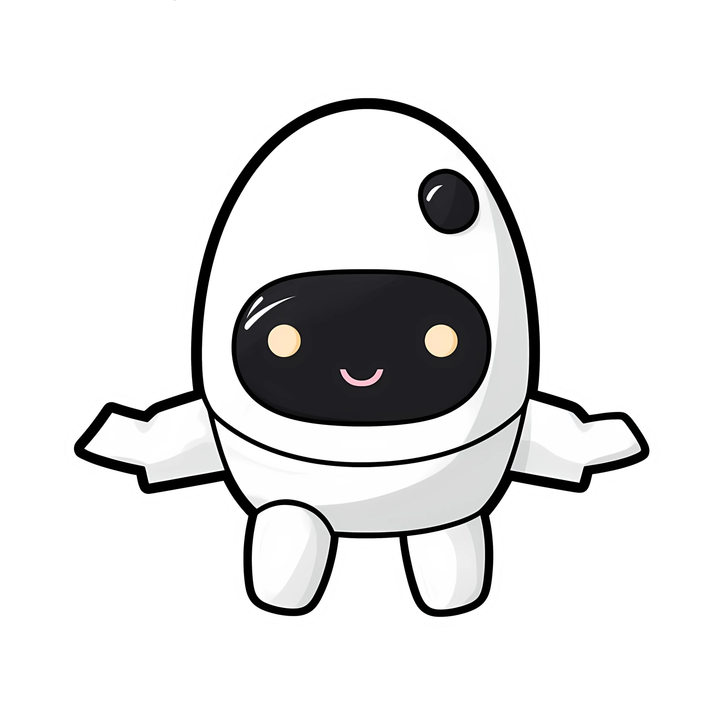 Kawaii spaceship sticker isolated on transparent background #26746