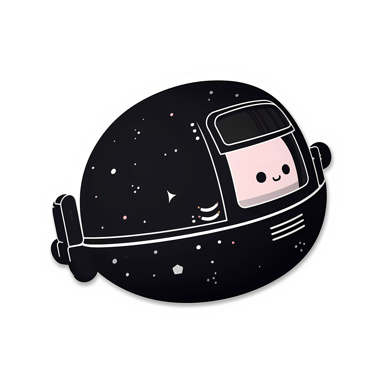 Kawaii spaceship sticker isolated on transparent background #26748