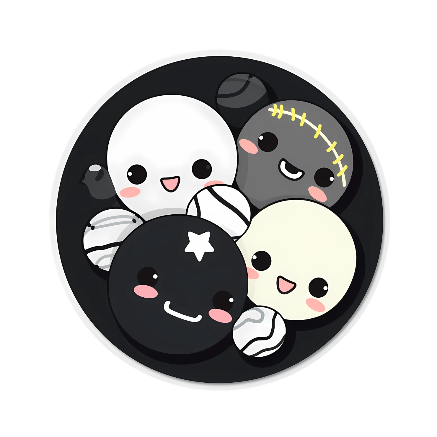 Kawaii sports ball sticker isolated on transparent background #26760
