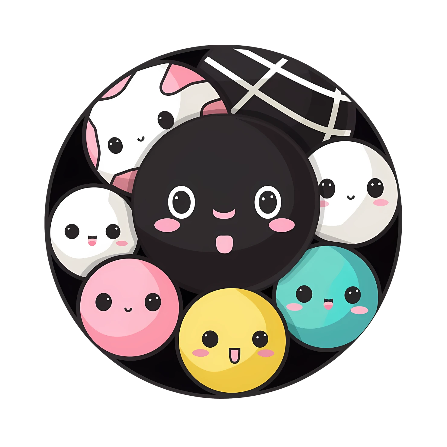 Kawaii sports ball sticker isolated on transparent background #26761