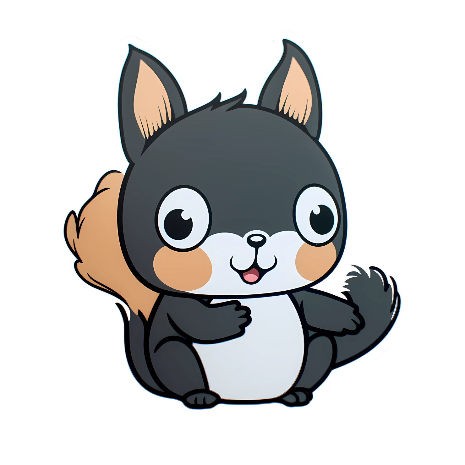 Kawaii squirrel sticker isolated on transparent background #26766