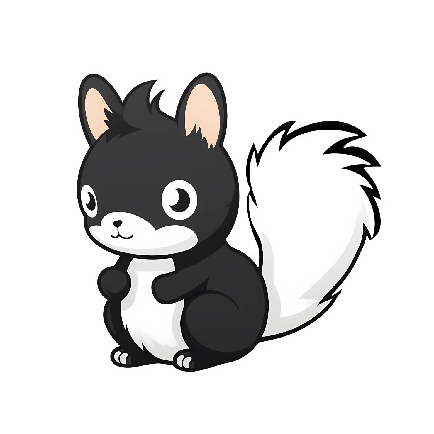 Kawaii squirrel sticker isolated on transparent background #26769