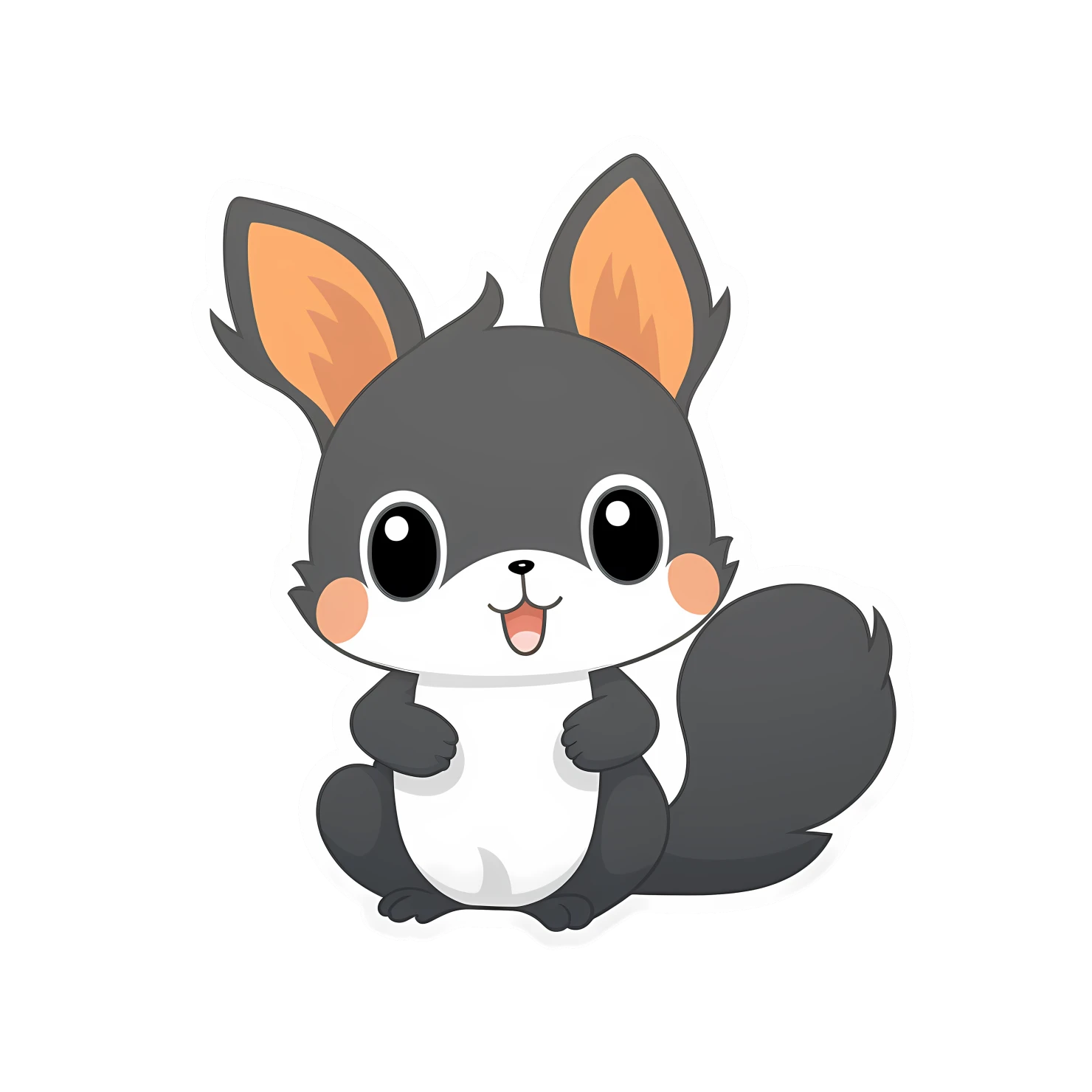 Kawaii squirrel sticker isolated on transparent background #26770