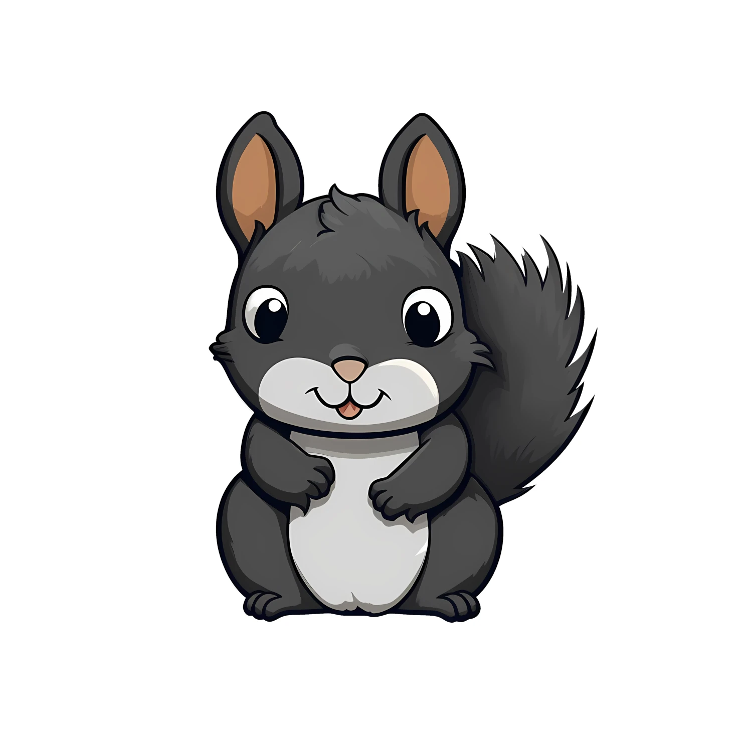 Kawaii squirrel sticker isolated on transparent background #26771
