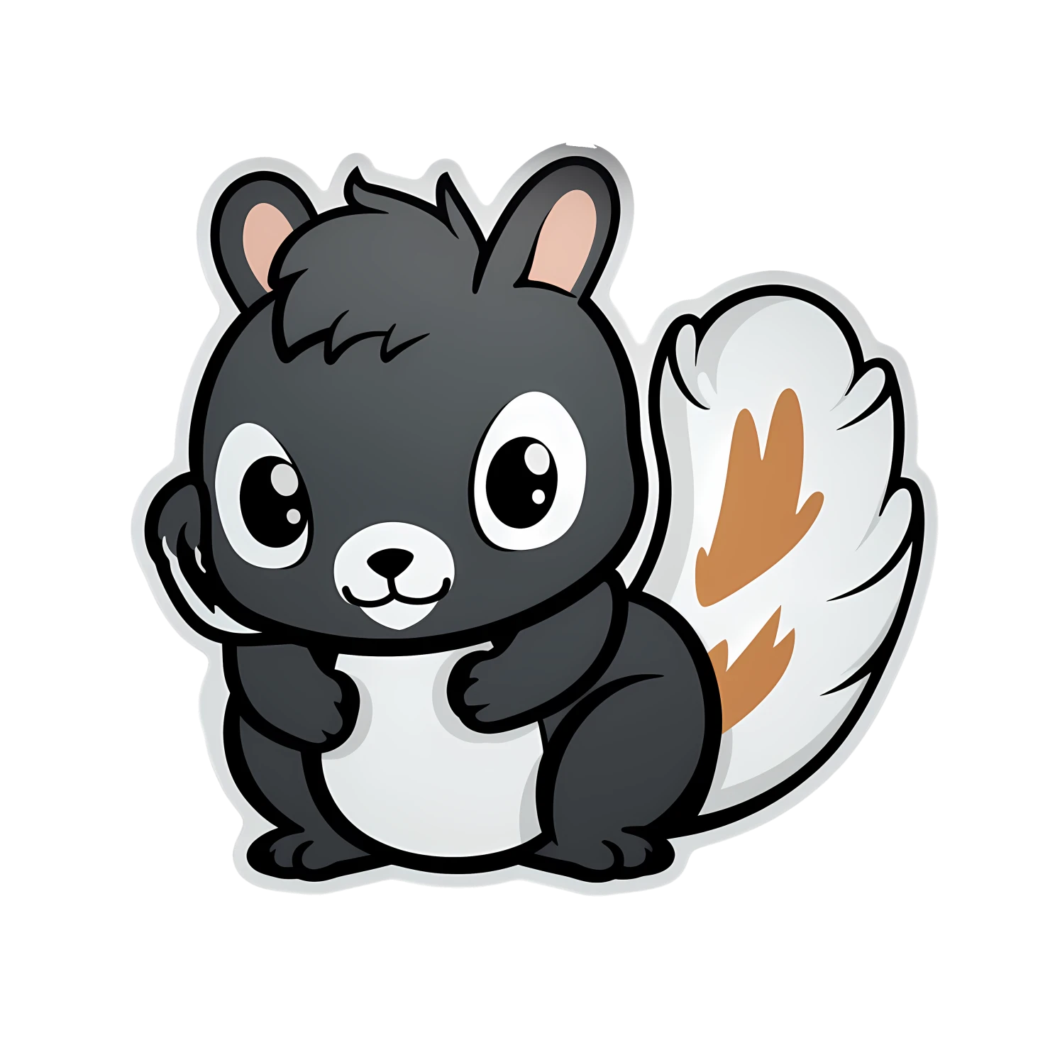 Kawaii squirrel sticker isolated on transparent background #26772