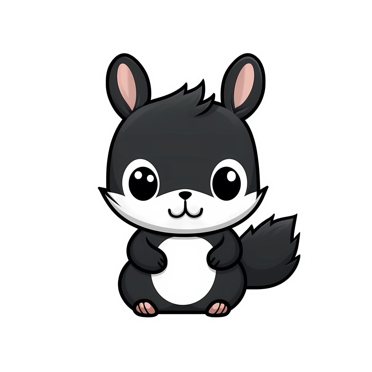 Kawaii squirrel sticker isolated on transparent background #26773