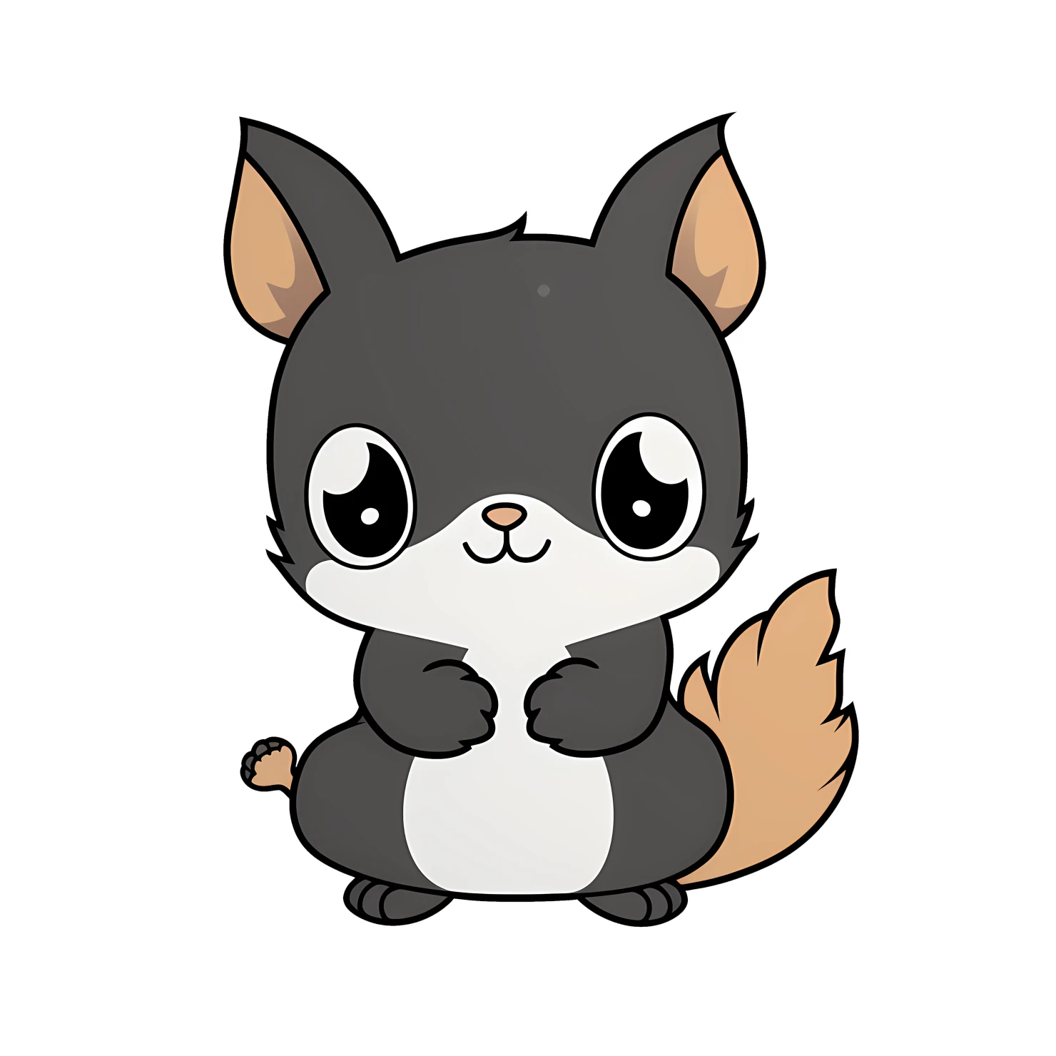 Kawaii squirrel sticker isolated on transparent background #26775