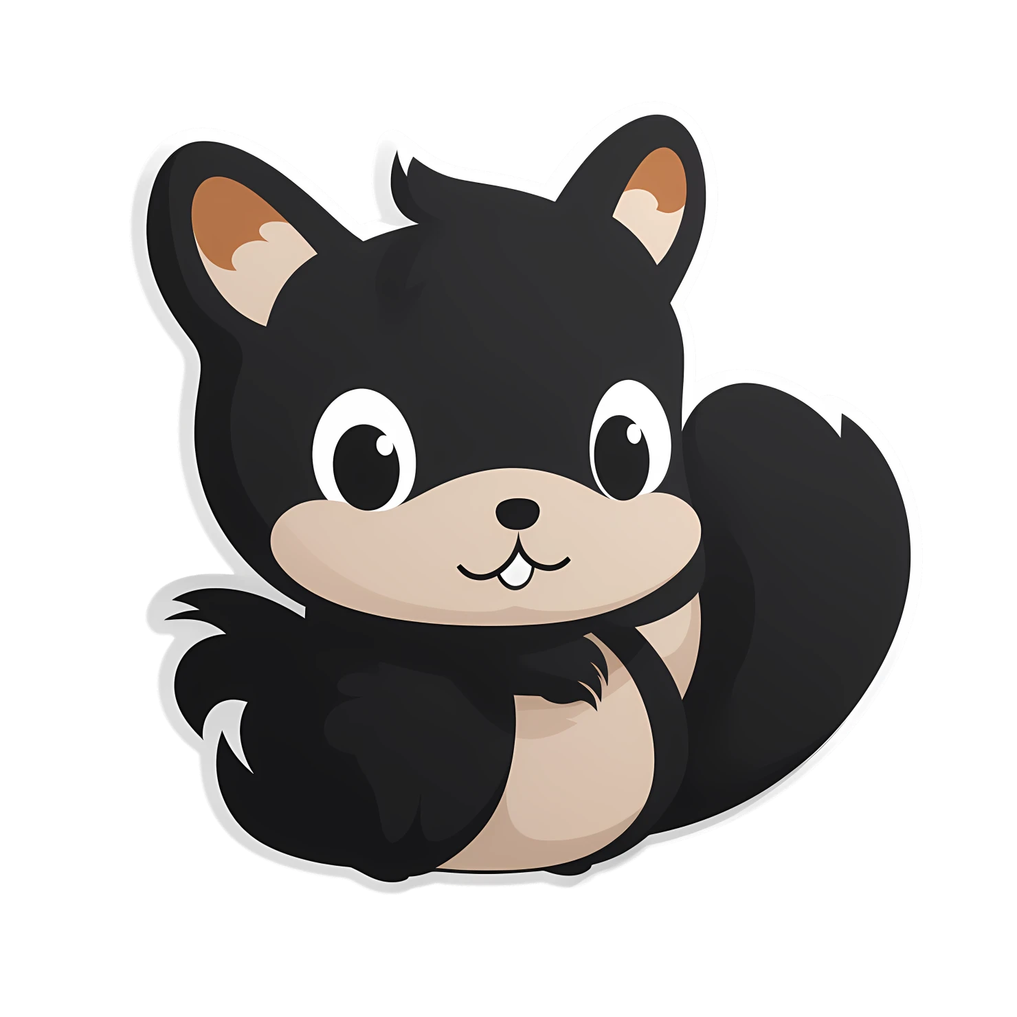 Kawaii squirrel sticker isolated on transparent background #26777