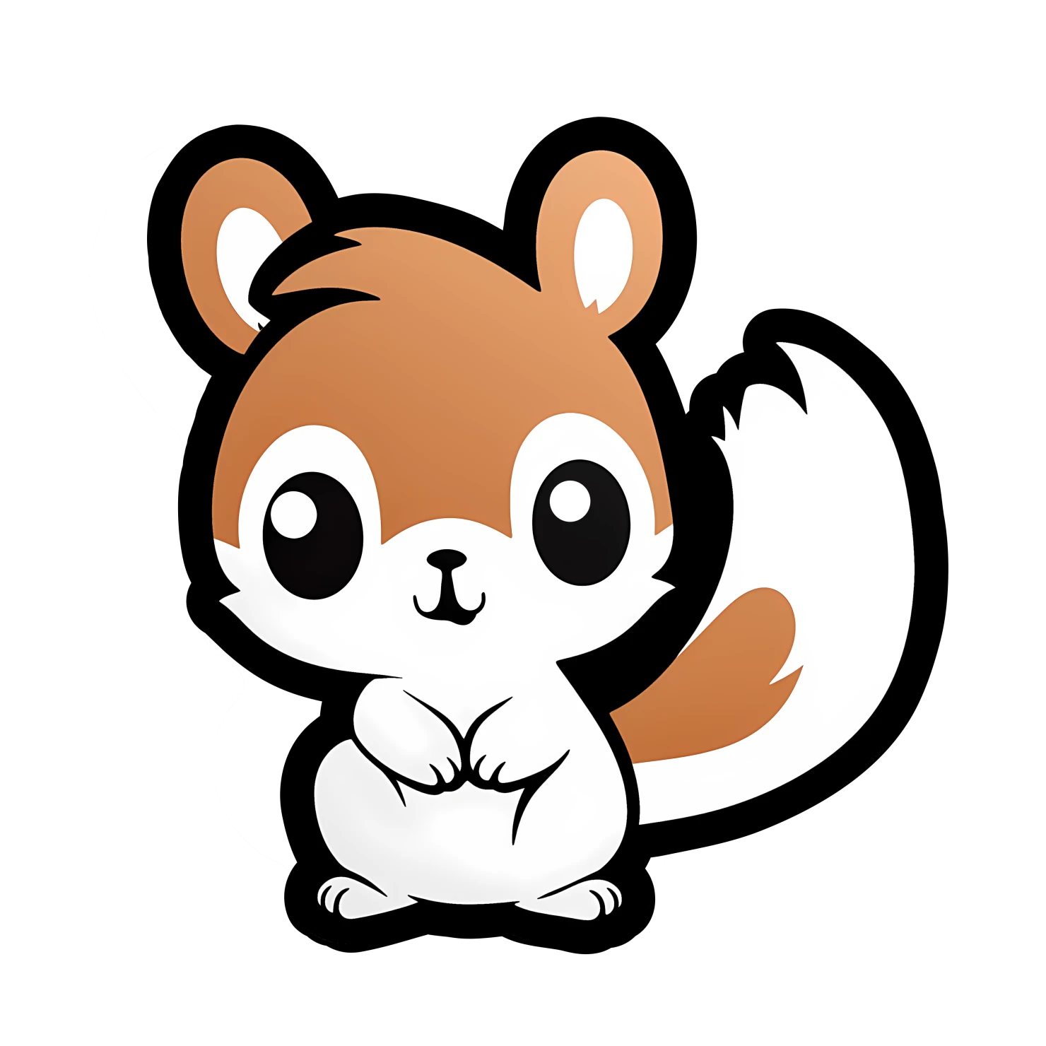 Kawaii squirrel sticker isolated on transparent background #26778