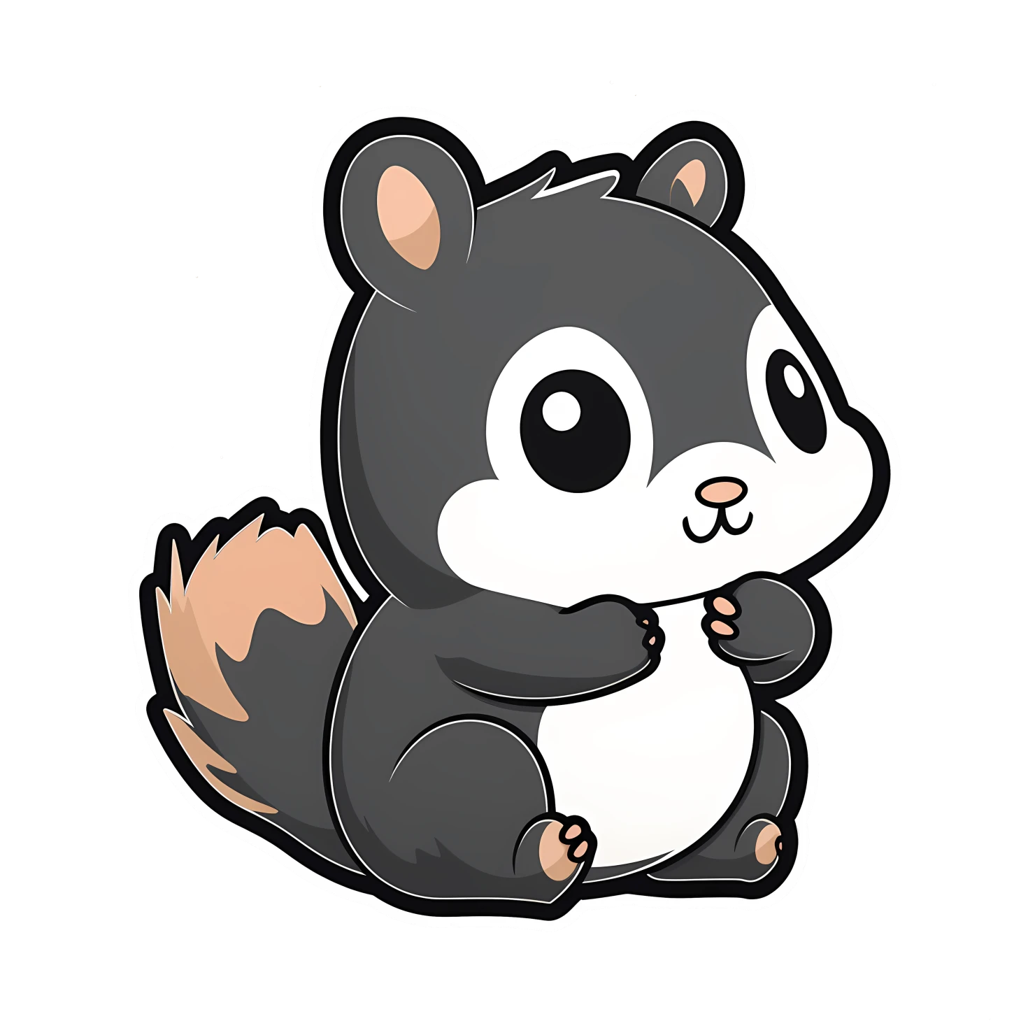 Kawaii squirrel sticker isolated on transparent background #26779