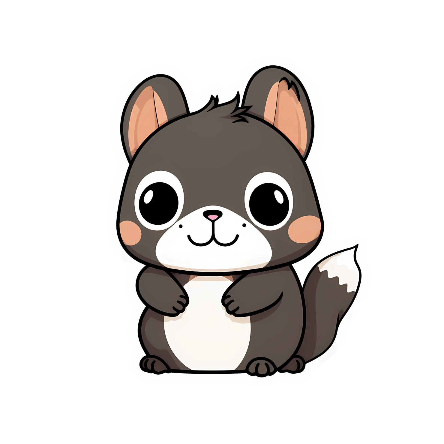 Kawaii squirrel sticker isolated on transparent background #26780