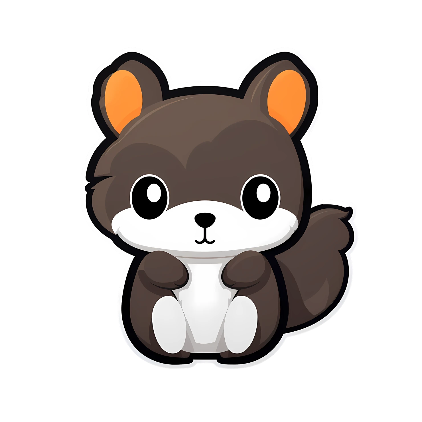Kawaii squirrel sticker isolated on transparent background #26783