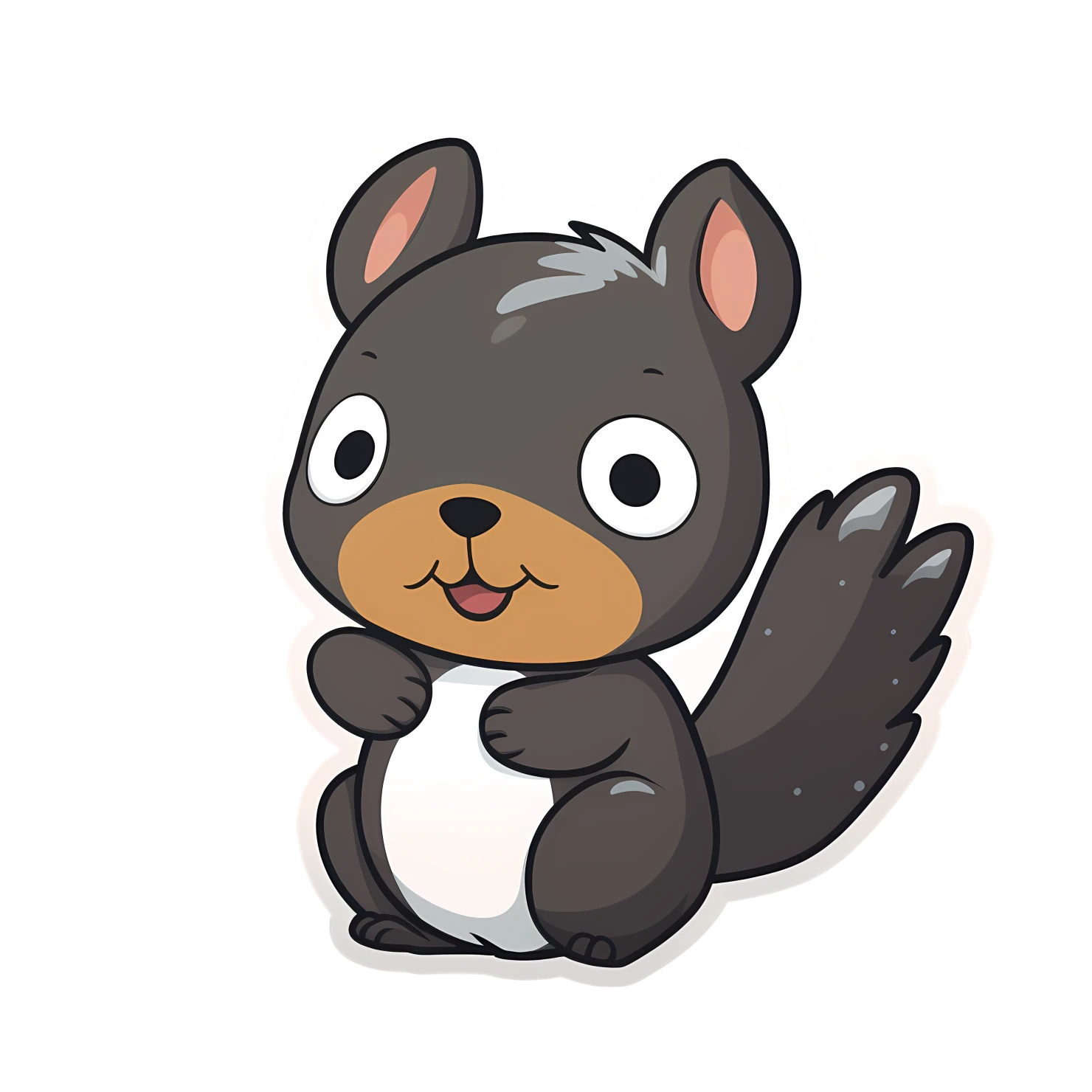 Kawaii squirrel sticker isolated on transparent background #26785