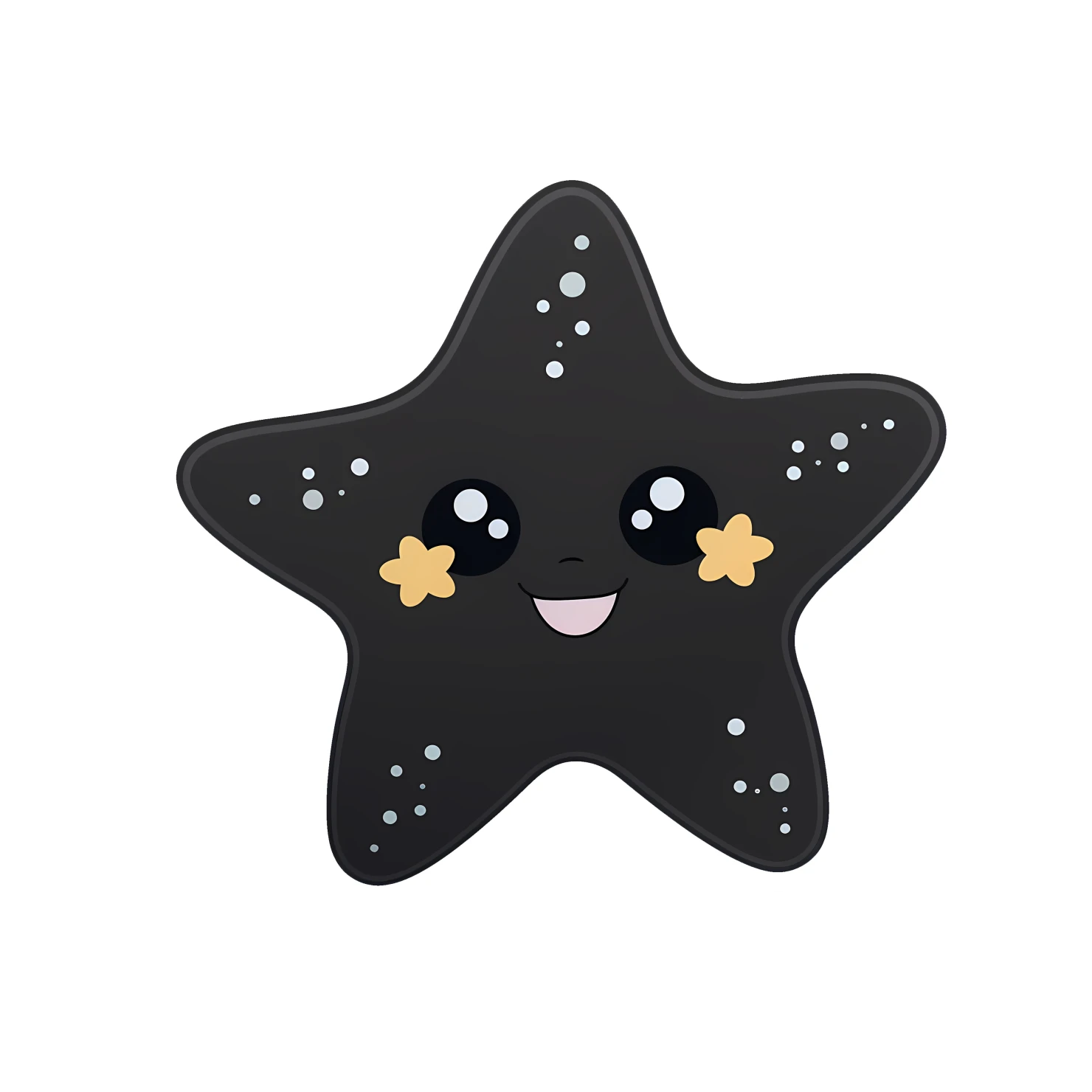 Kawaii star sticker isolated on transparent background #26788