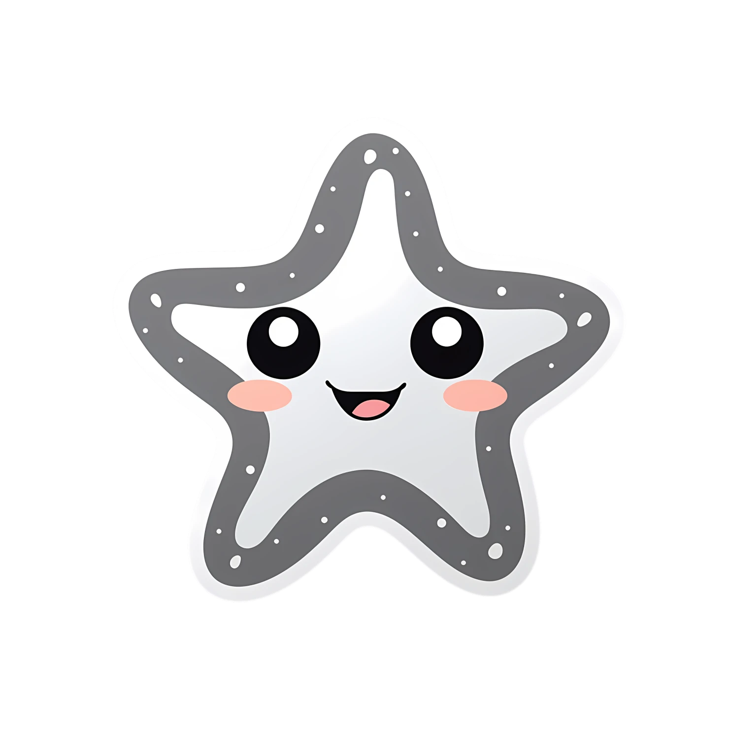 Kawaii star sticker isolated on transparent background #26789