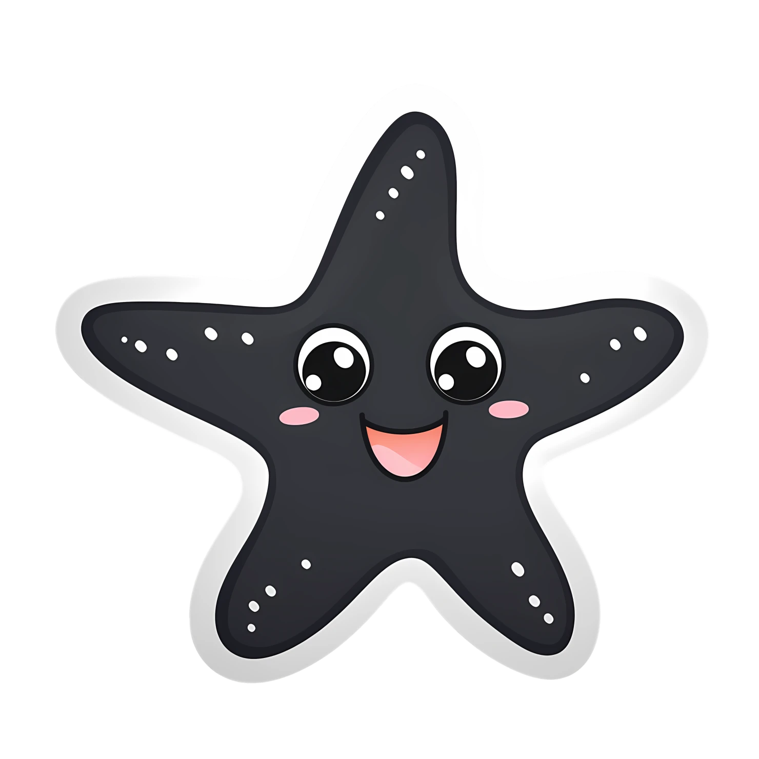 Kawaii star sticker isolated on transparent background #26793