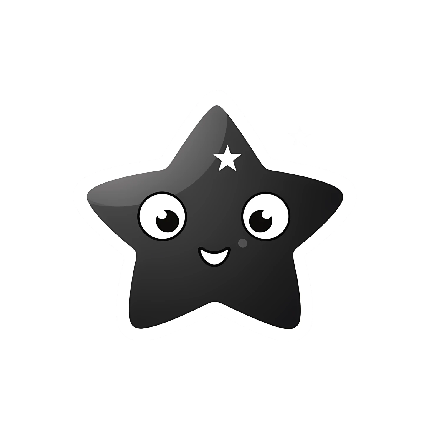 Kawaii star sticker isolated on transparent background #26795