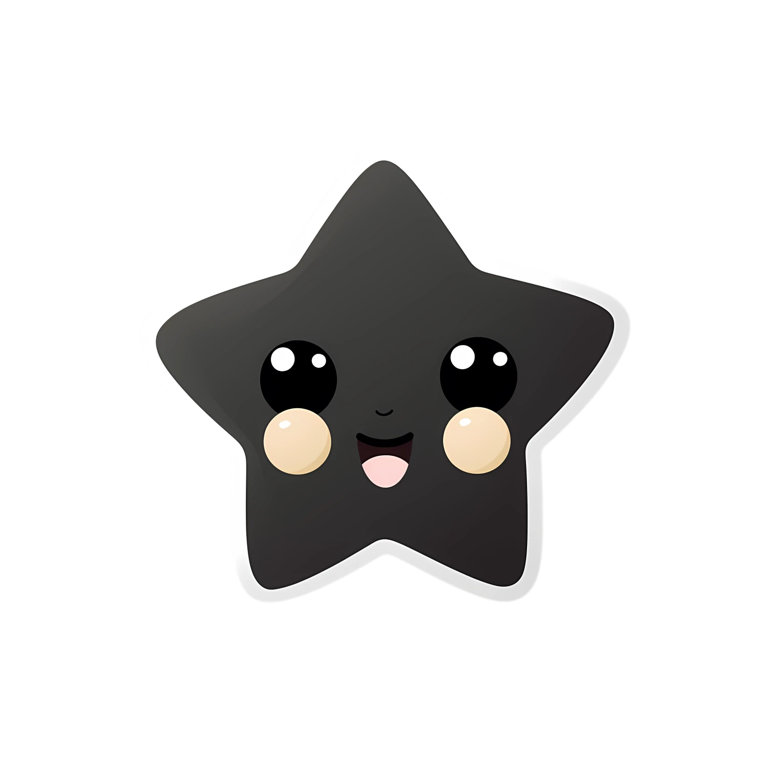 Kawaii star sticker isolated on transparent background #26796