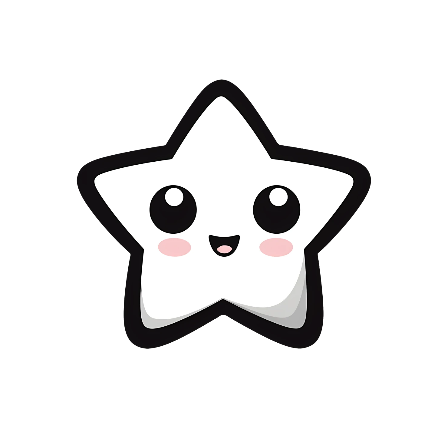 Kawaii star sticker isolated on transparent background #26798