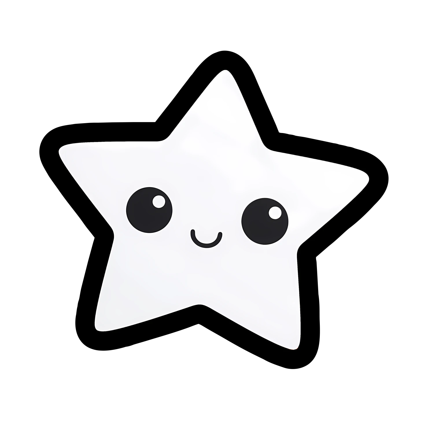 Kawaii star sticker isolated on transparent background #26801