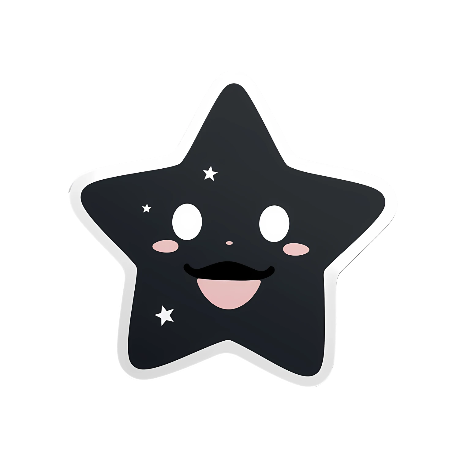 Kawaii star sticker isolated on transparent background #26802