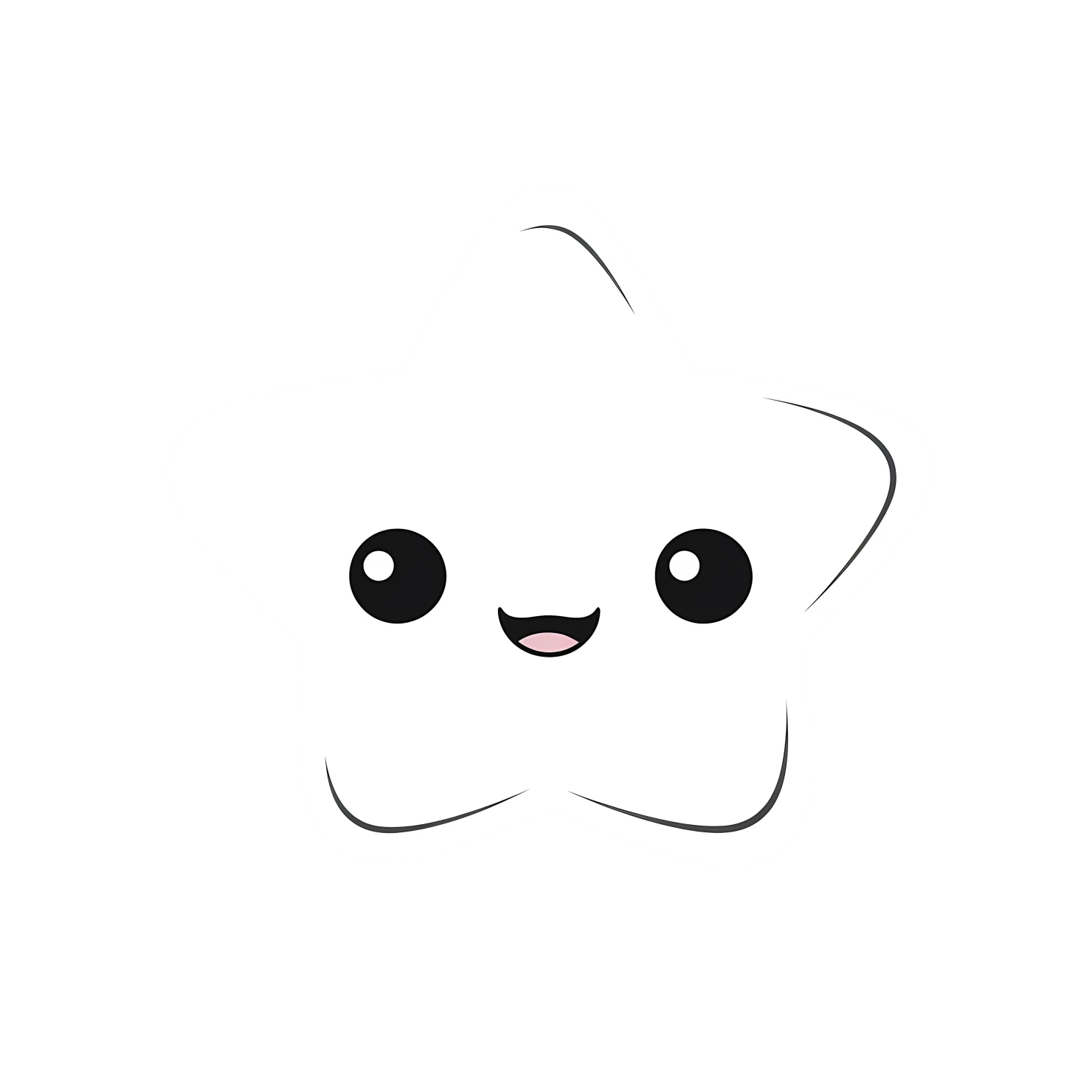 Kawaii star sticker isolated on transparent background #26803