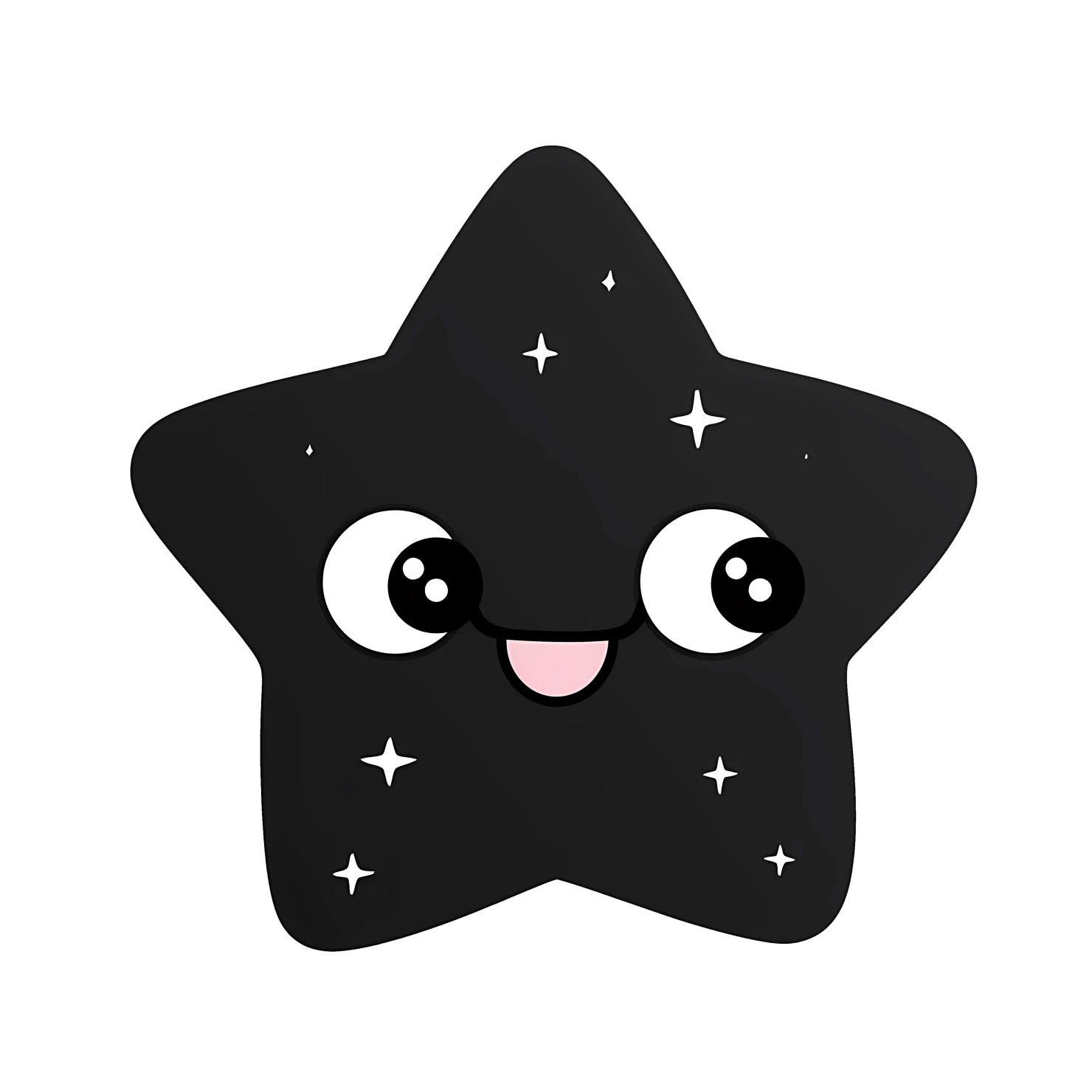 Kawaii star sticker isolated on transparent background #26804