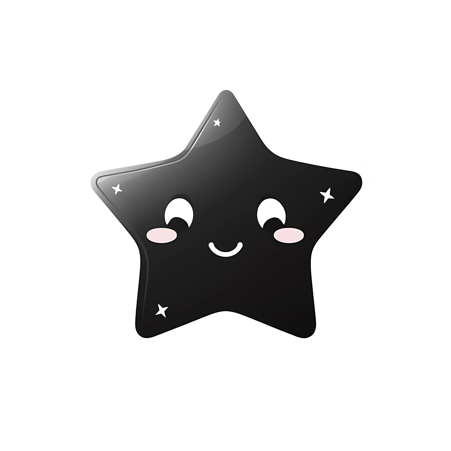 Kawaii star sticker isolated on transparent background #26806