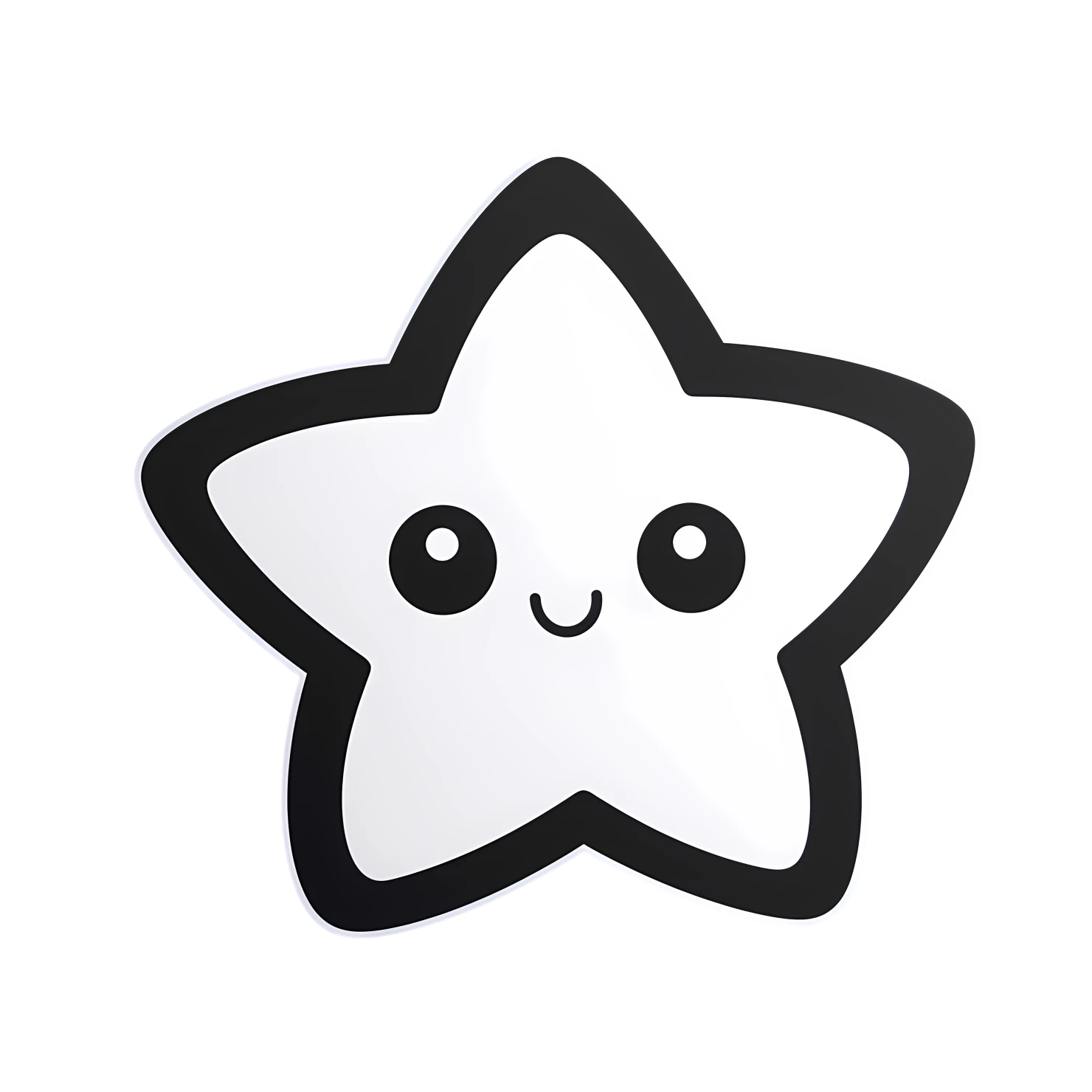 Kawaii star sticker isolated on transparent background #26807