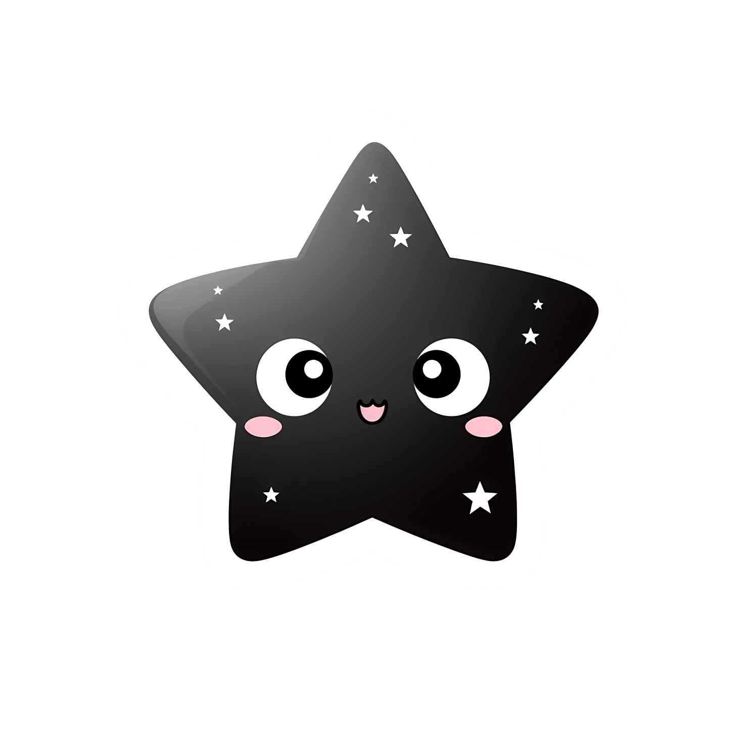 Kawaii star sticker isolated on transparent background #26809
