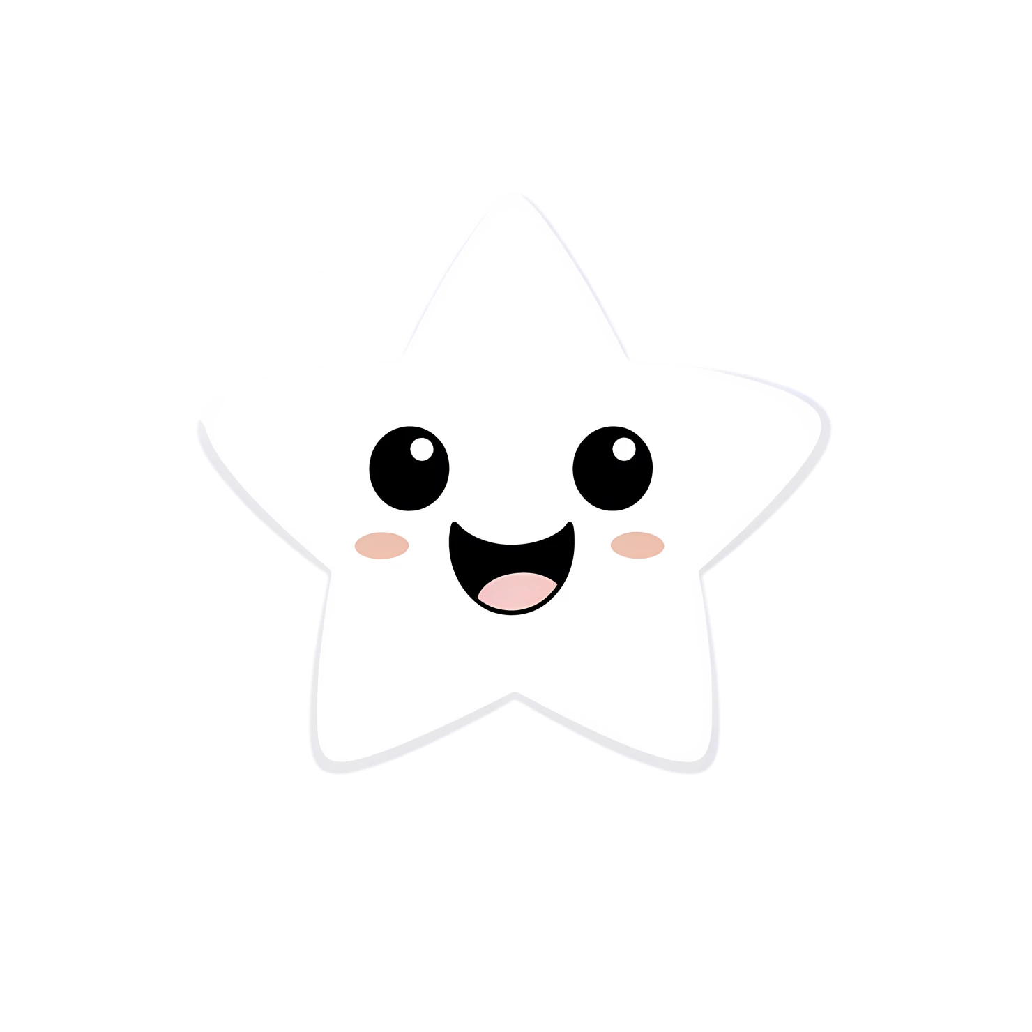 Kawaii star sticker isolated on transparent background #26812