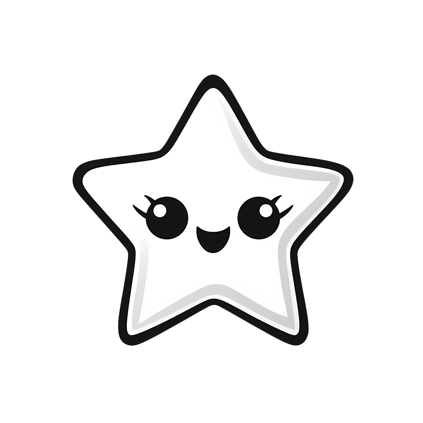 Kawaii star sticker isolated on transparent background #26815