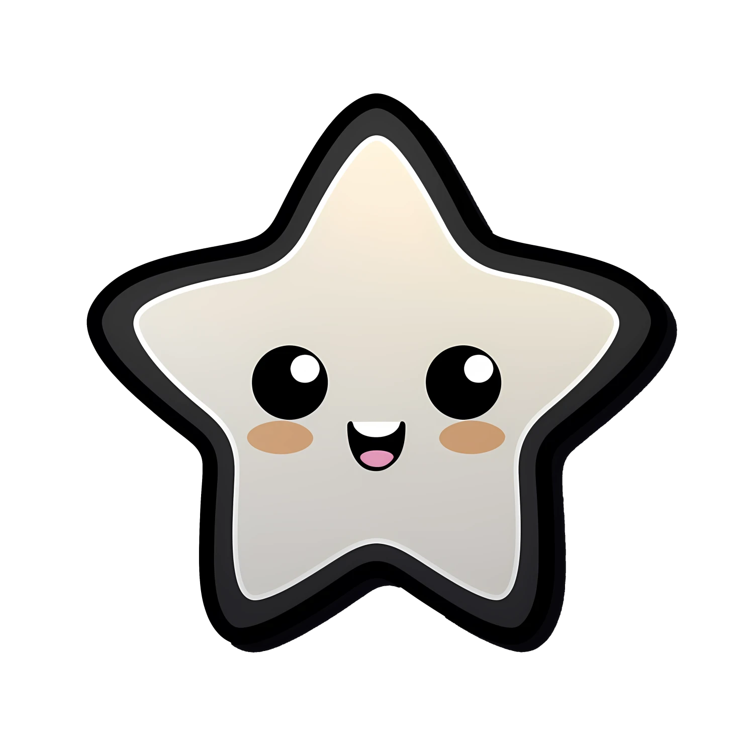 Kawaii star sticker isolated on transparent background #26817