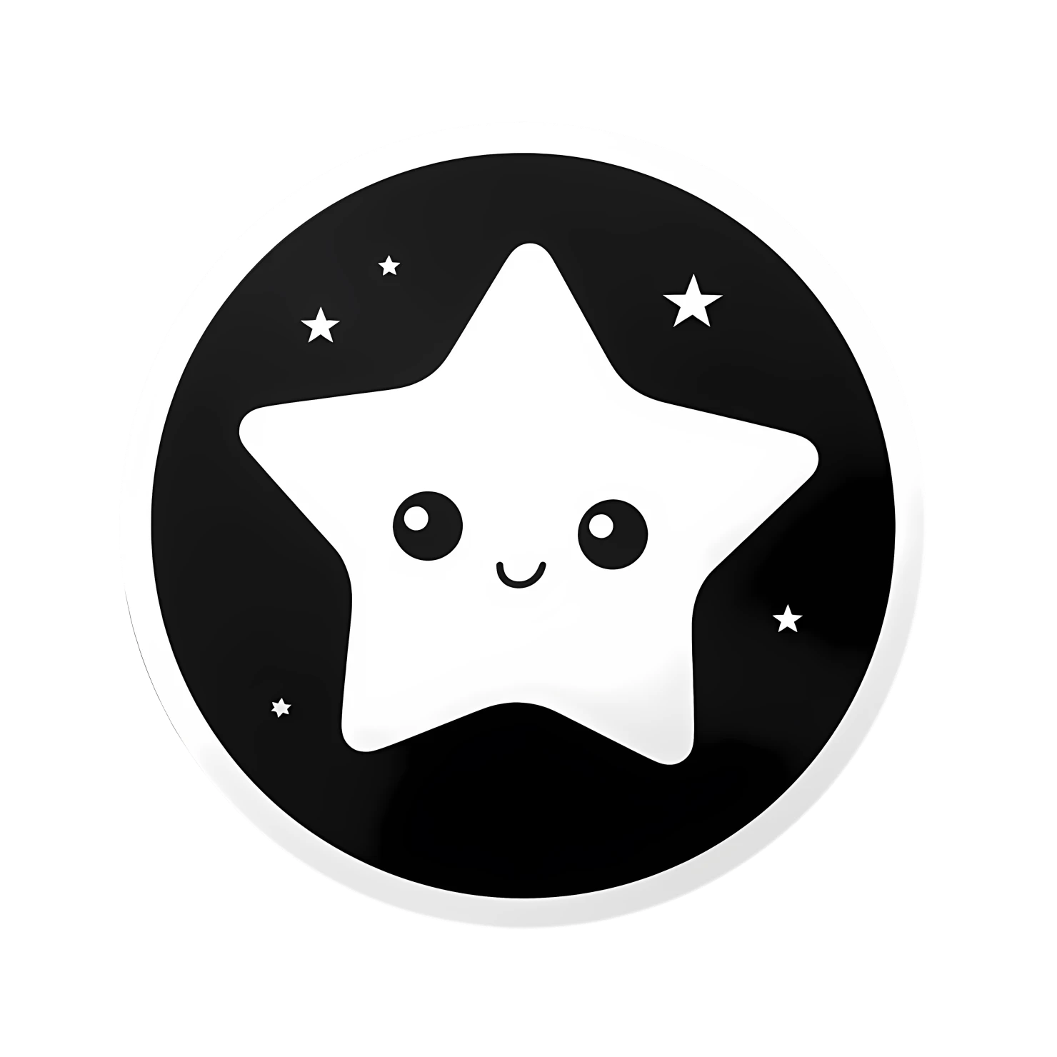 Kawaii star sticker isolated on transparent background #26820