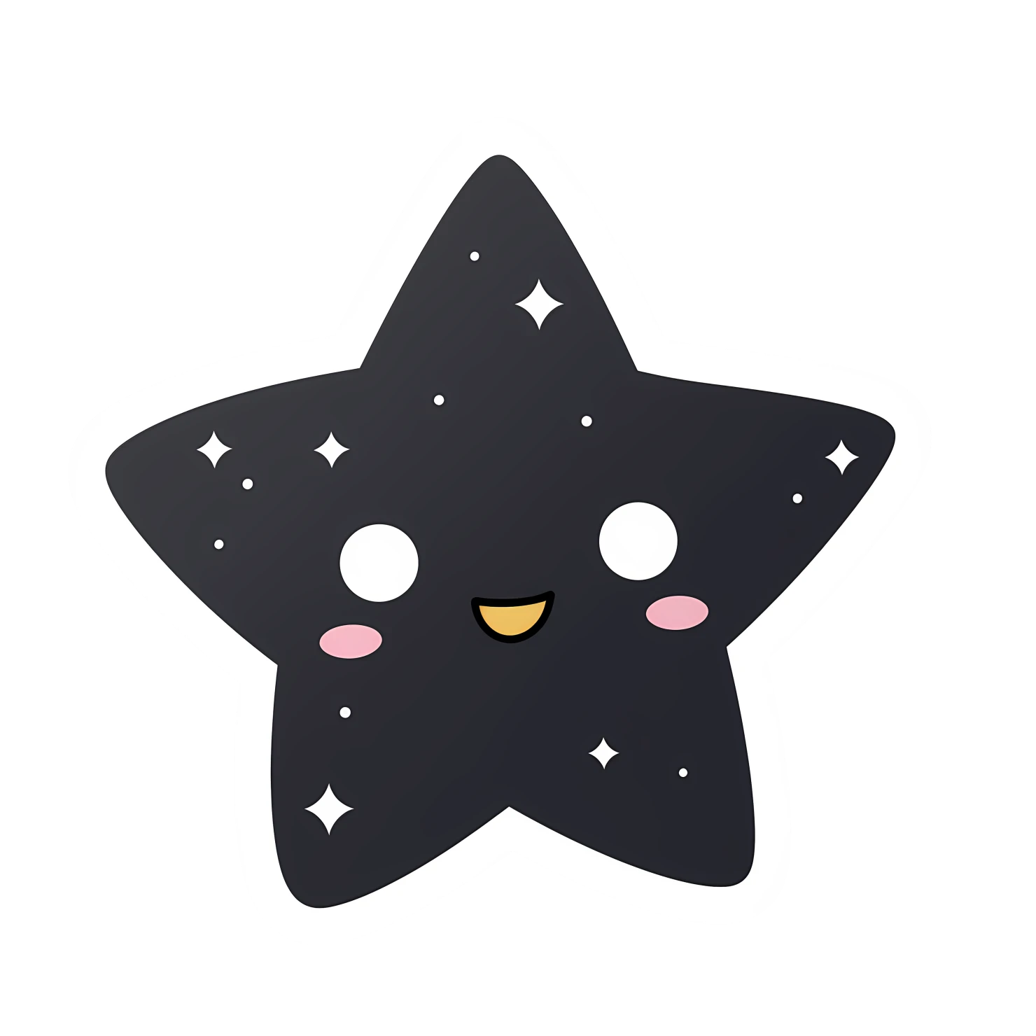 Kawaii star sticker isolated on transparent background #26823