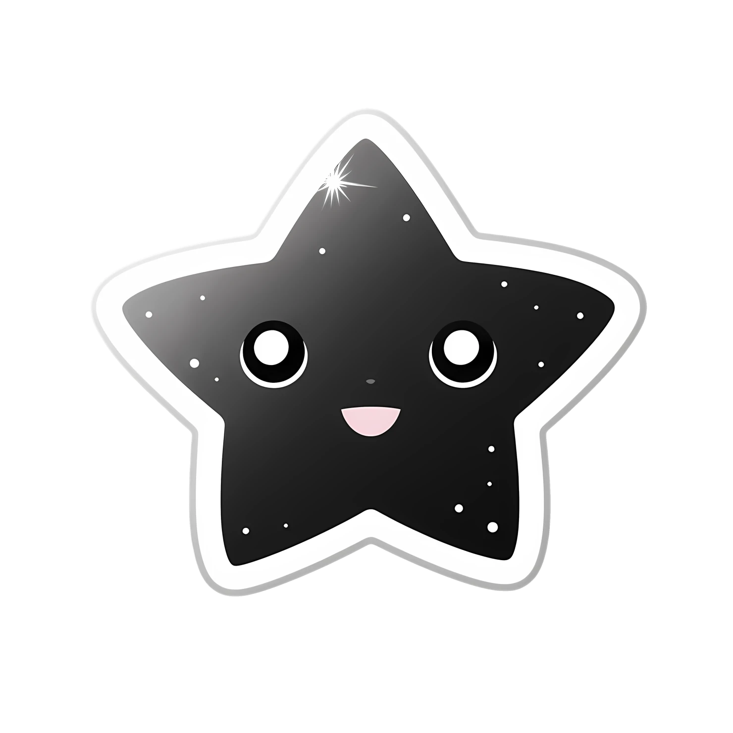 Kawaii star sticker isolated on transparent background #26825