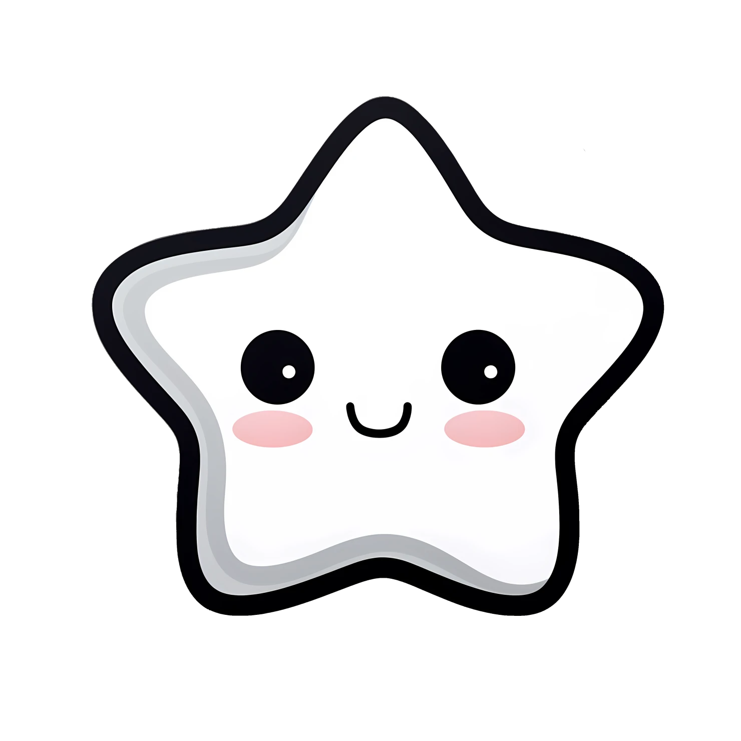 Kawaii star sticker isolated on transparent background #26827
